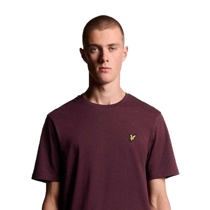 Burgundy - Side - Lyle & Scott Mens Small Logo Cotton T-Shirt