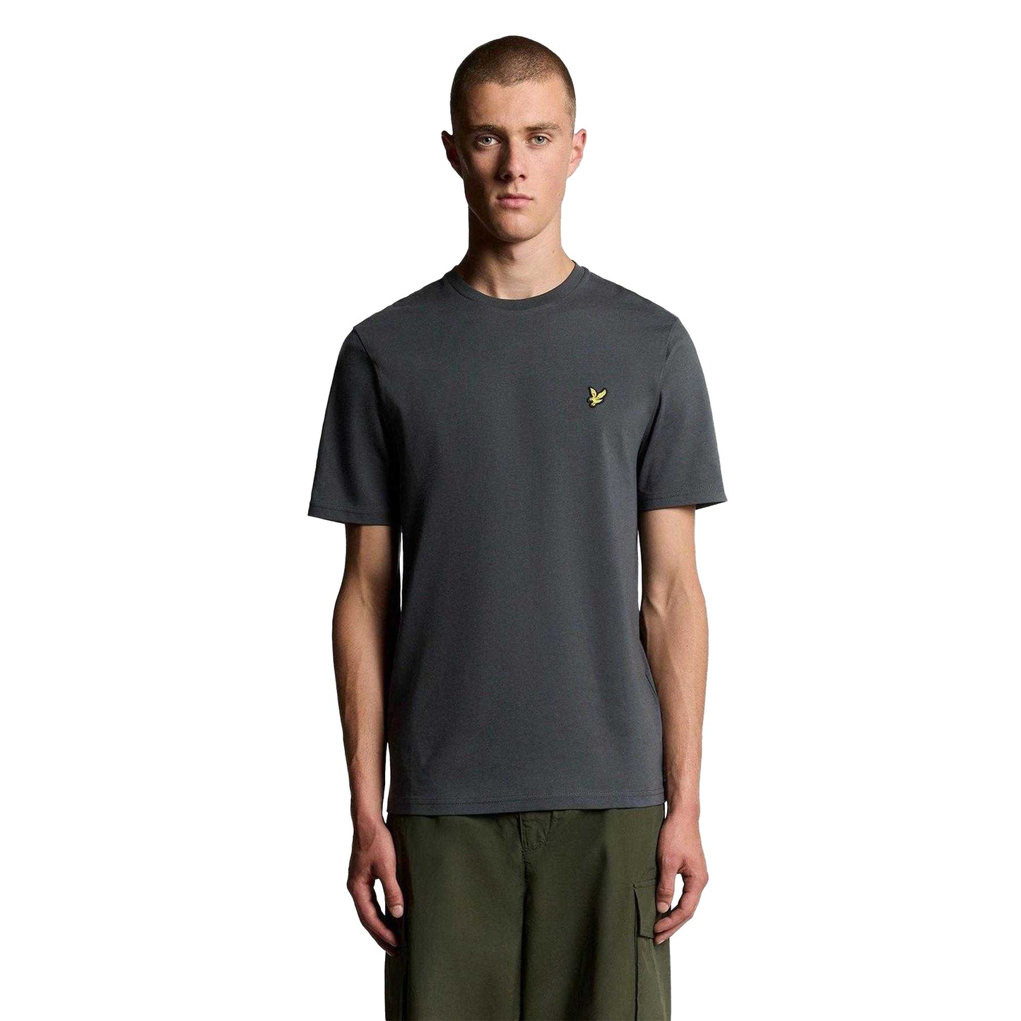 Gunmetal - Front - Lyle & Scott Mens Small Logo Cotton T-Shirt