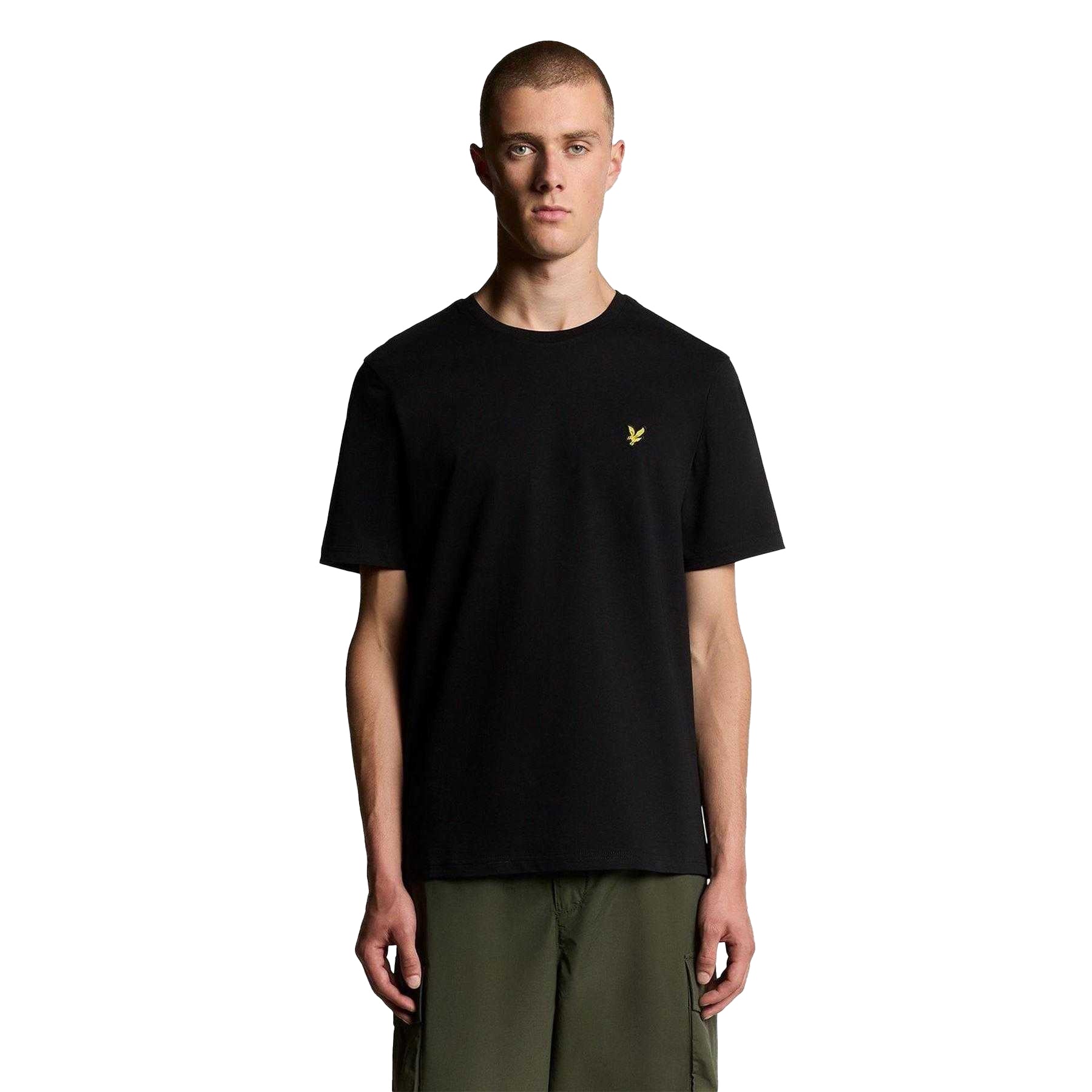 Jet Black - Front - Lyle & Scott Mens Small Logo Cotton T-Shirt