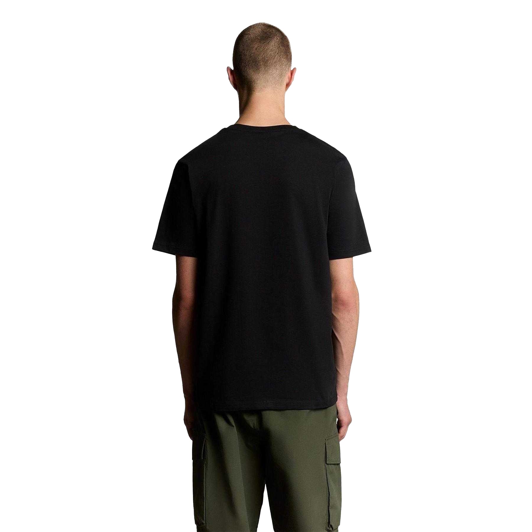 Jet Black - Back - Lyle & Scott Mens Small Logo Cotton T-Shirt