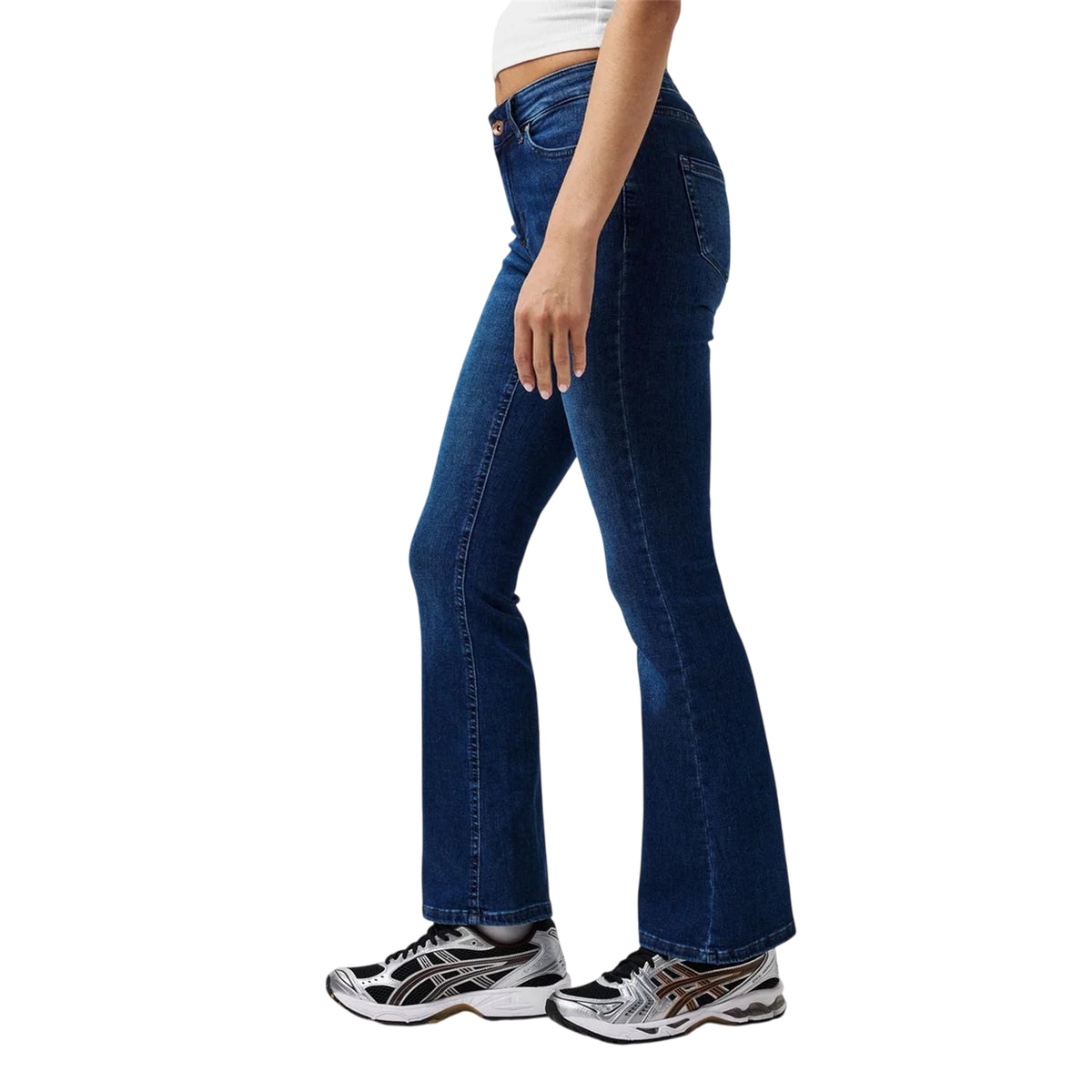 Dark Blue - Side - Only Womens-Ladies Bootcut Jeans