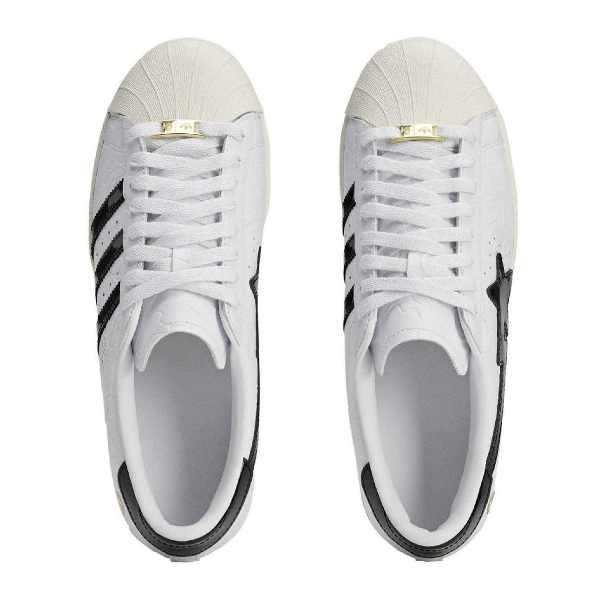 White - Side - Adidas Mens SSTR Bape Leather Contrast Trainers