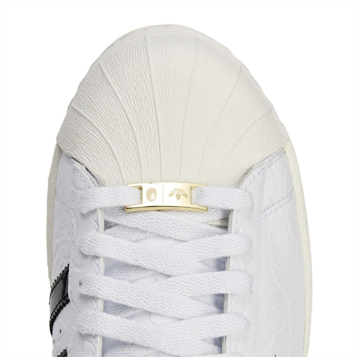 White - Pack Shot - Adidas Mens SSTR Bape Leather Contrast Trainers