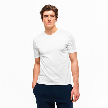 White - Lifestyle - Pal Zileri Mens Crew Neck Short-Sleeved T-Shirt