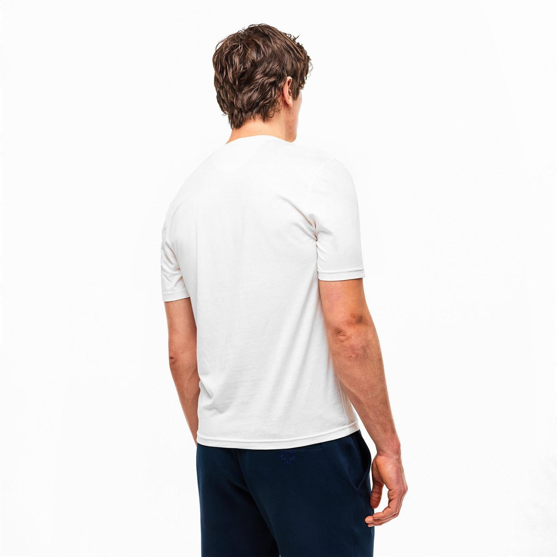 White - Pack Shot - Pal Zileri Mens Crew Neck Short-Sleeved T-Shirt