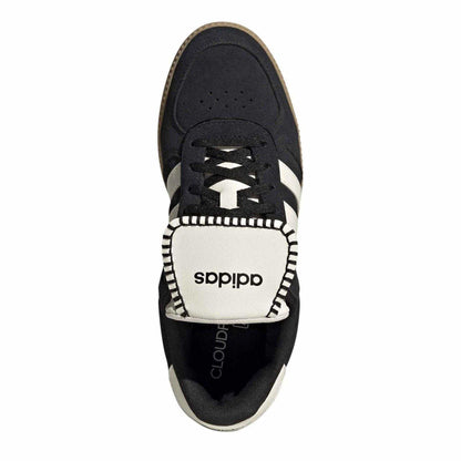 Black-White-Gum - Lifestyle - Adidas Womens-Ladies 3 Stripes Suede Trainers