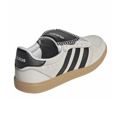 Grey-White-Gum - Back - Adidas Womens-Ladies 3 Stripes Suede Trainers