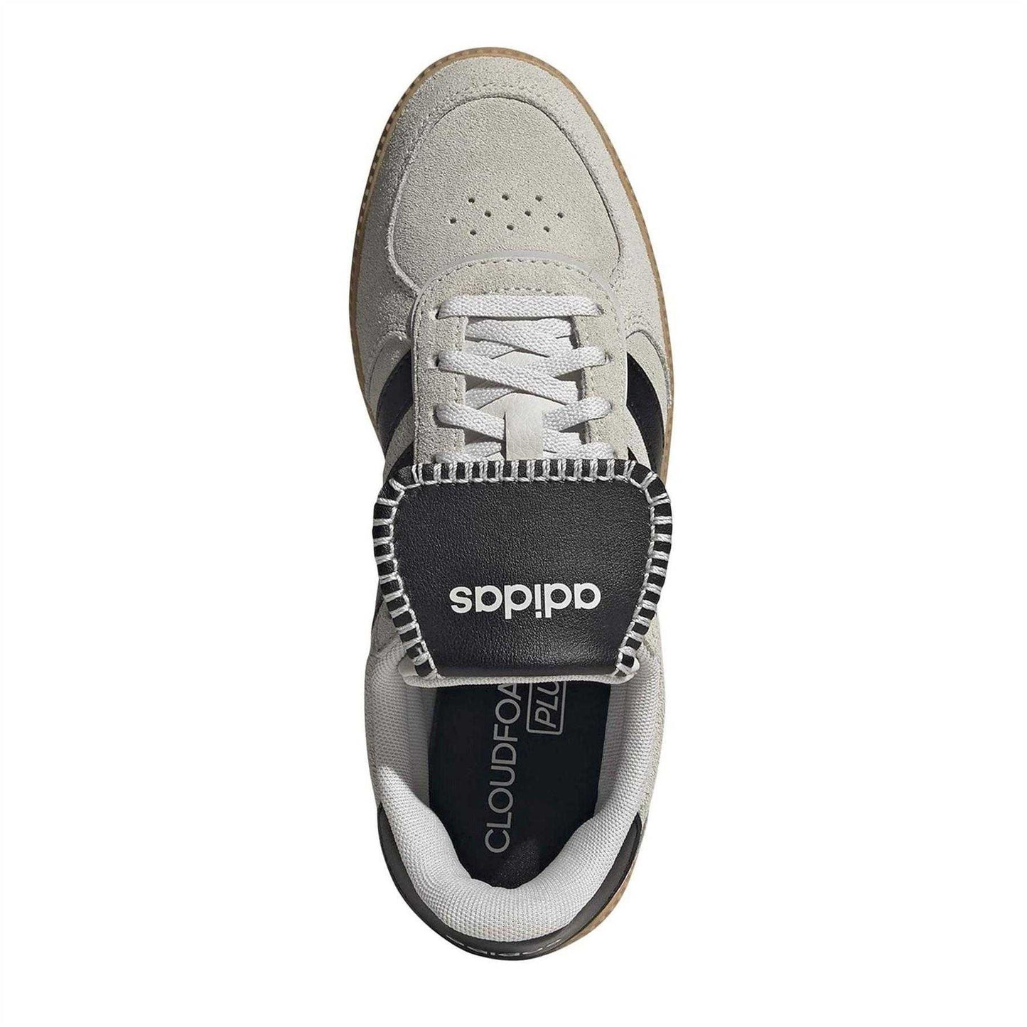 Grey-White-Gum - Lifestyle - Adidas Womens-Ladies 3 Stripes Suede Trainers