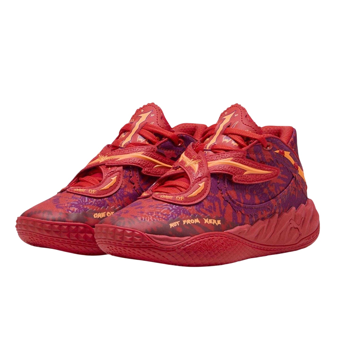 Red - Pack Shot - Puma Childrens-Kids Mb.05 Crowd Trainers