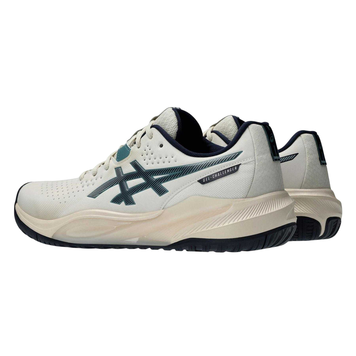 Oatmeal-Midnight - Back - Asics Mens Challenger 15 Tennis Shoes