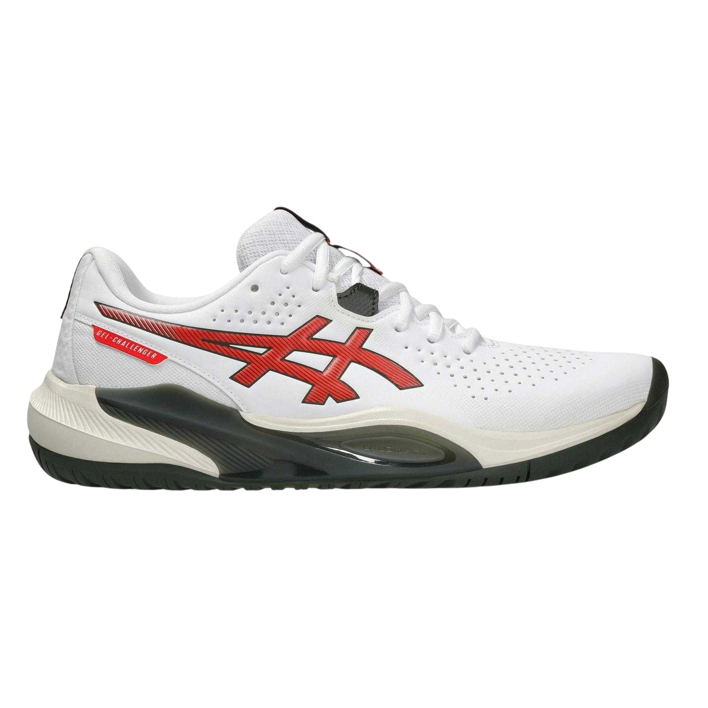 White-Red - Front - Asics Mens Challenger 15 Tennis Shoes