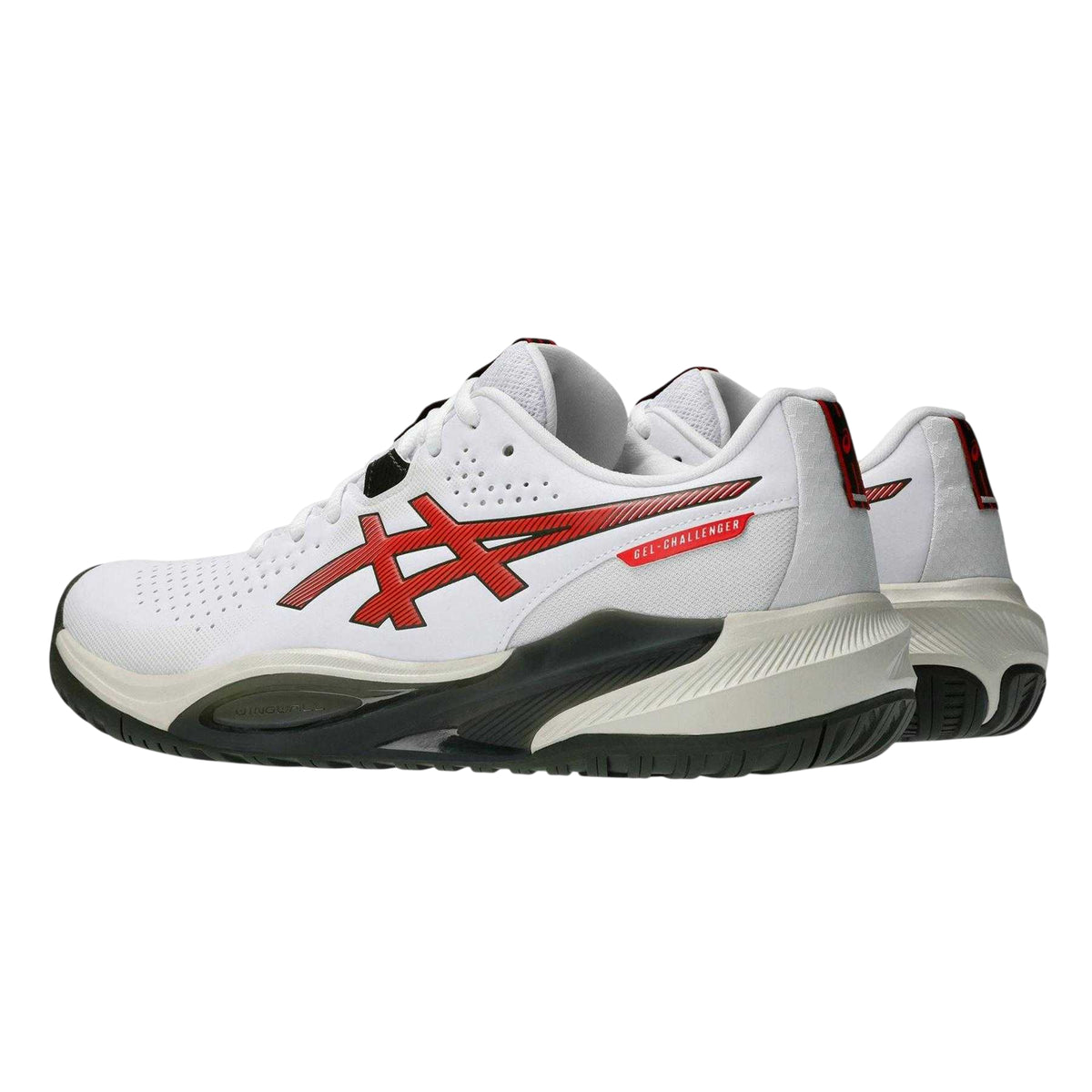 White-Red - Back - Asics Mens Challenger 15 Tennis Shoes