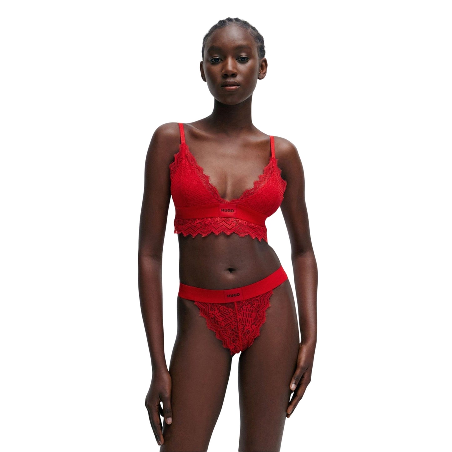 Red - Side - Hugo Womens-Ladies Triangle Padded Bra