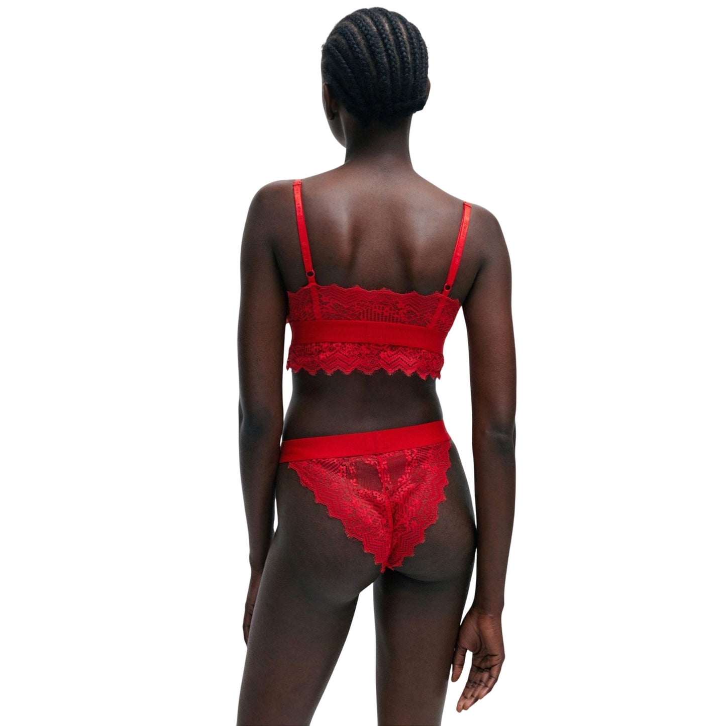 Red - Back - Hugo Womens-Ladies Triangle Padded Bra