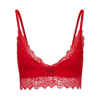 Red - Front - Hugo Womens-Ladies Triangle Padded Bra