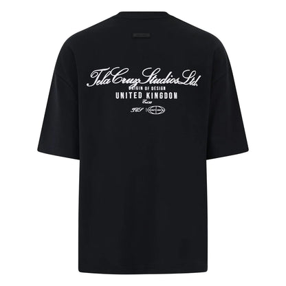 Black - Back - Tela Cruz Mens Oversized T-Shirt