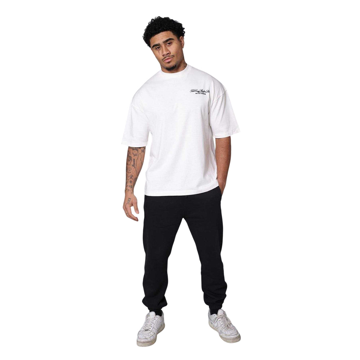 White - Lifestyle - Tela Cruz Mens Oversized T-Shirt