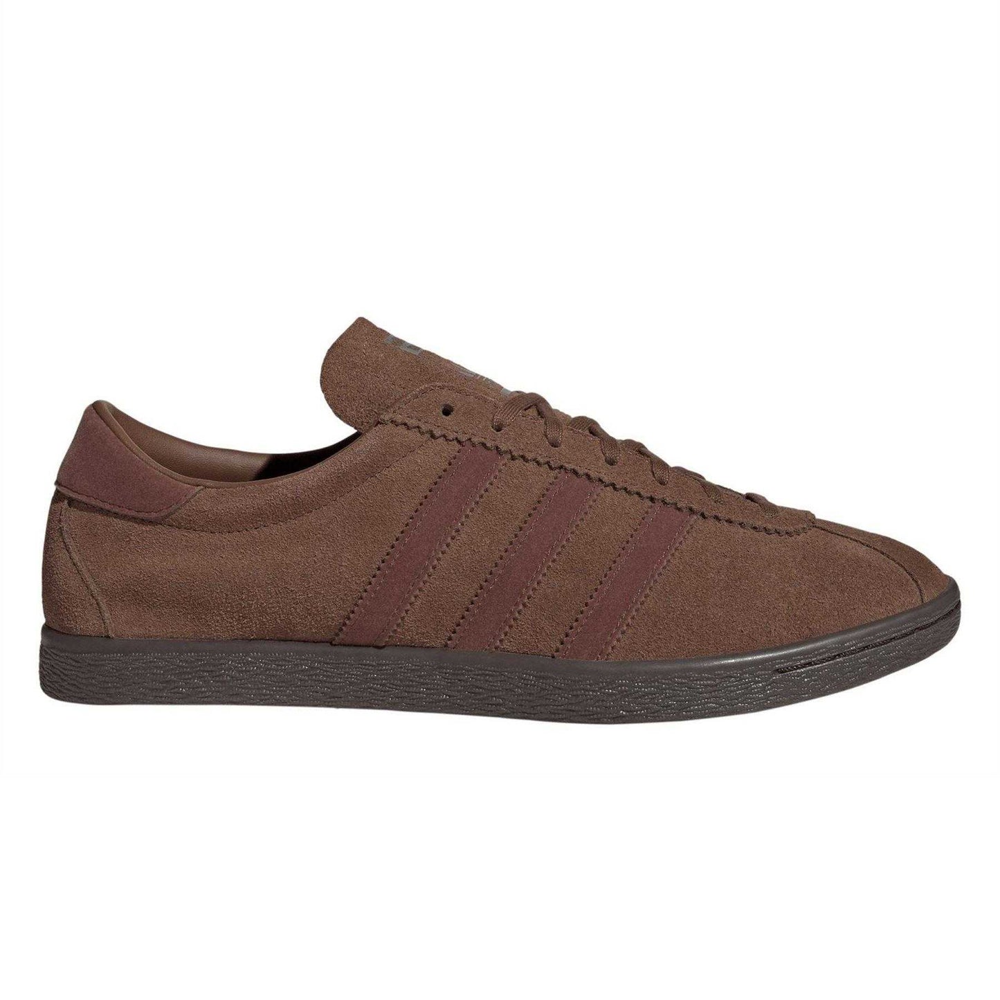 Brown - Front - Adidas Mens Originals 3 Stripes Suede Flat Trainers