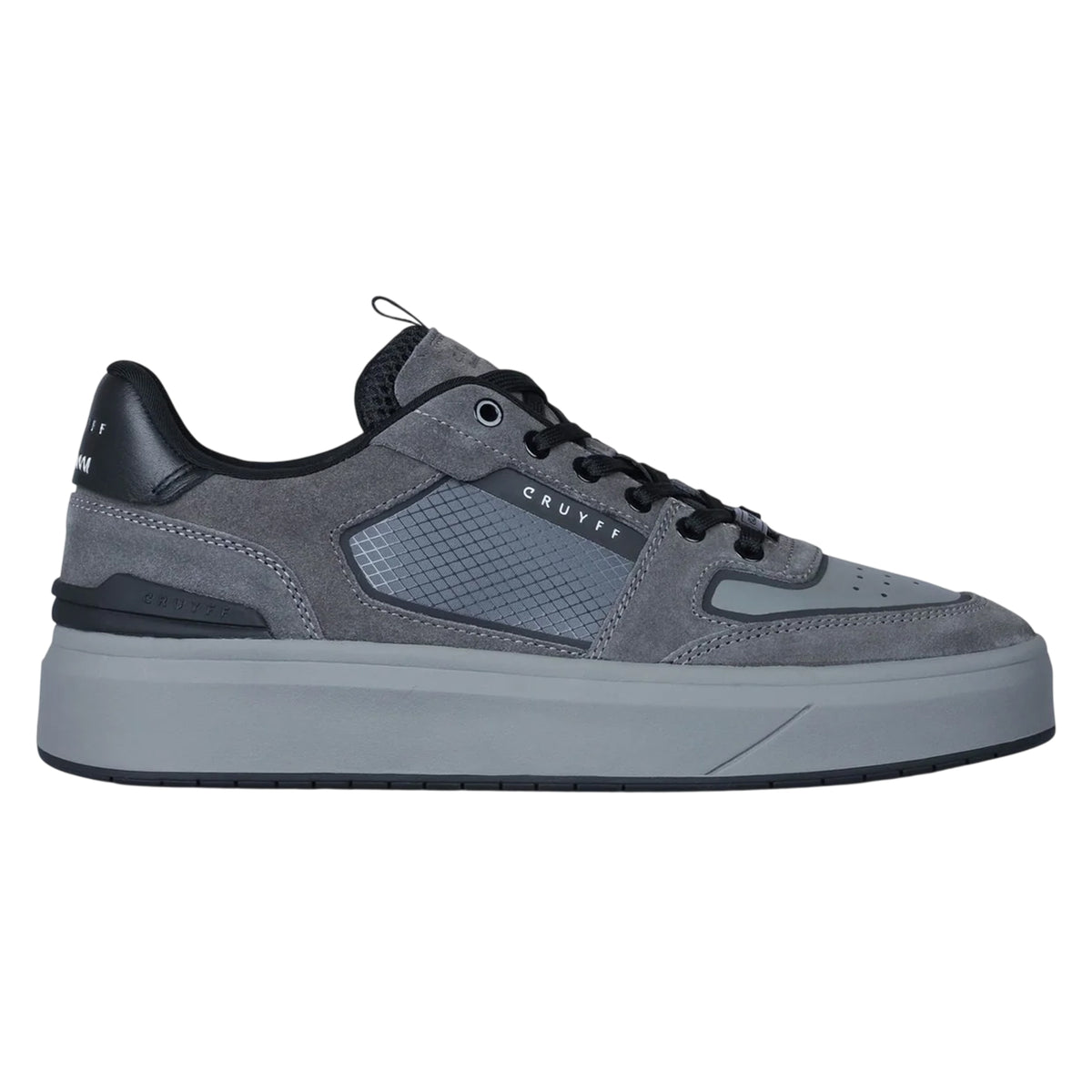 Dark Grey - Front - Cruyff Mens Endorsed Leather Trainers
