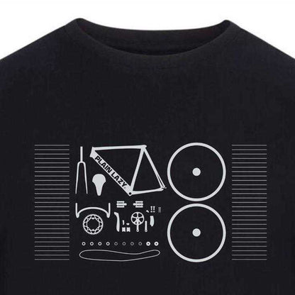 Black - Side - Plain Lazy Mens Bicycle T-Shirt