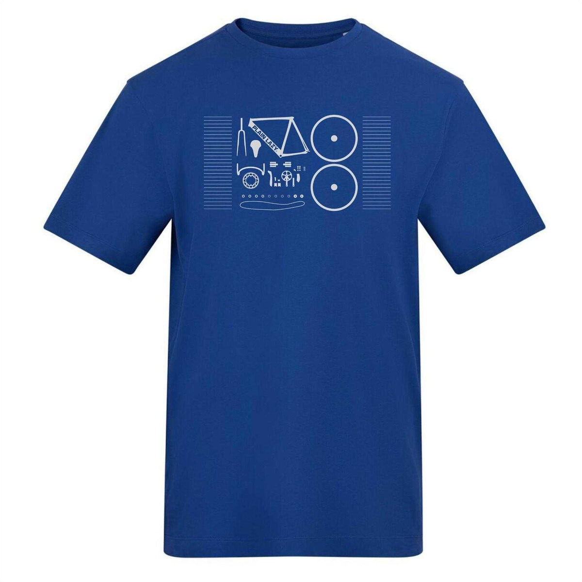 Blue - Front - Plain Lazy Mens Bicycle T-Shirt