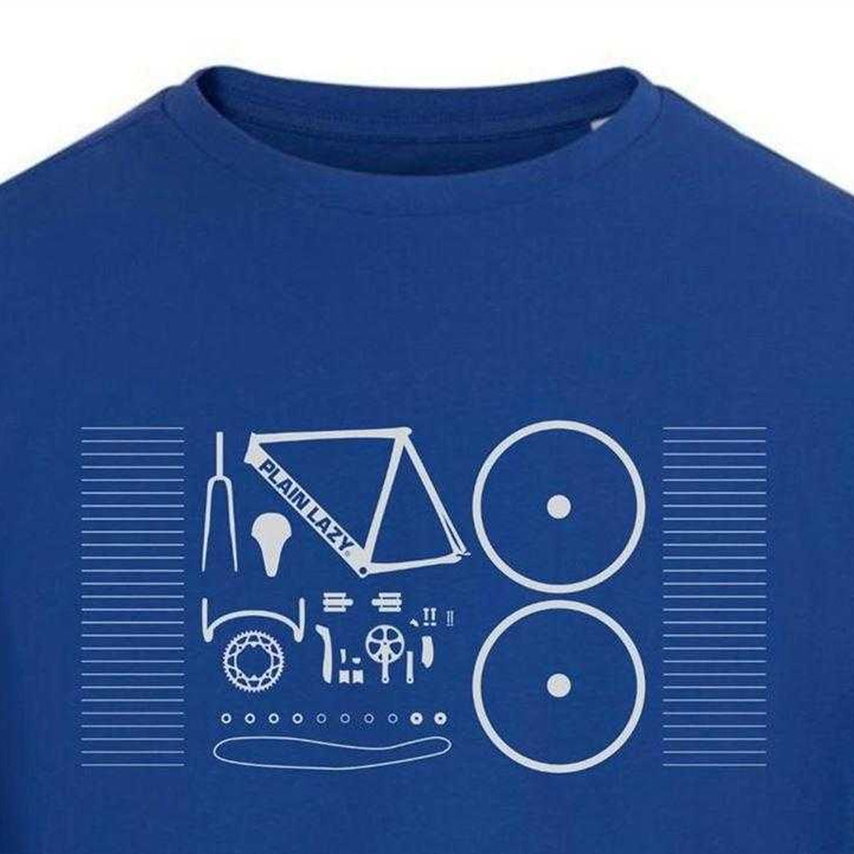 Blue - Side - Plain Lazy Mens Bicycle T-Shirt