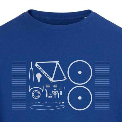 Blue - Side - Plain Lazy Mens Bicycle T-Shirt