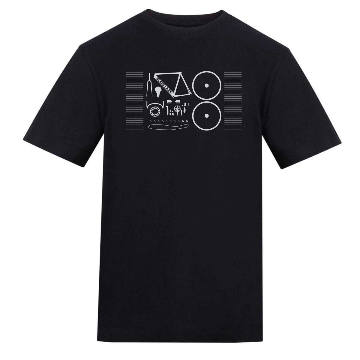 Black - Front - Plain Lazy Mens Bicycle T-Shirt