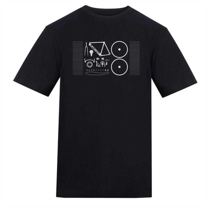 Black - Front - Plain Lazy Mens Bicycle T-Shirt