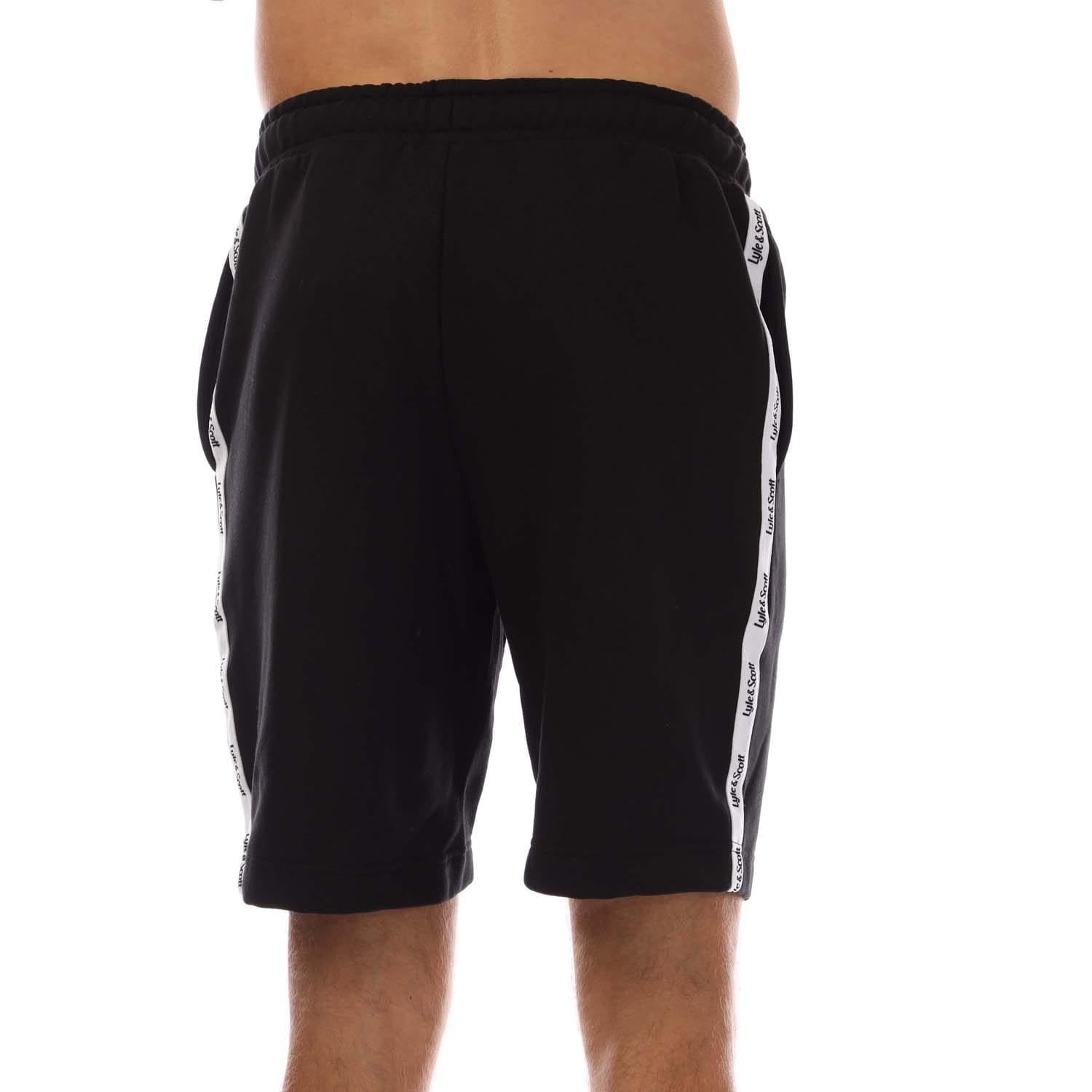 Black - Back - Lyle & Scott Mens Taped Shorts