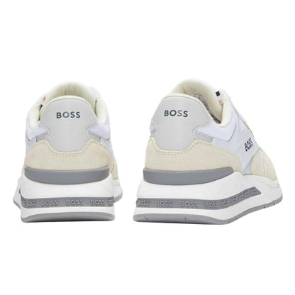 White - Back - Boss Mens Kurt Runn Dual Fabric Trainers