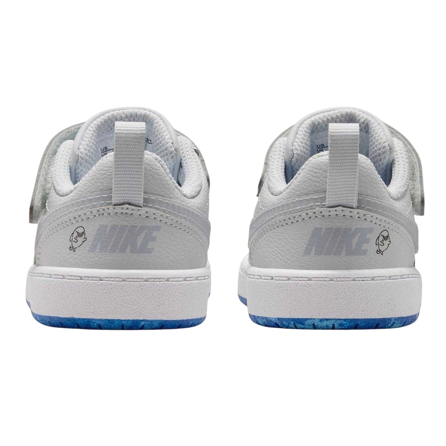 Platinum-Red - Back - Nike Baby Court Borough Shark Trainers
