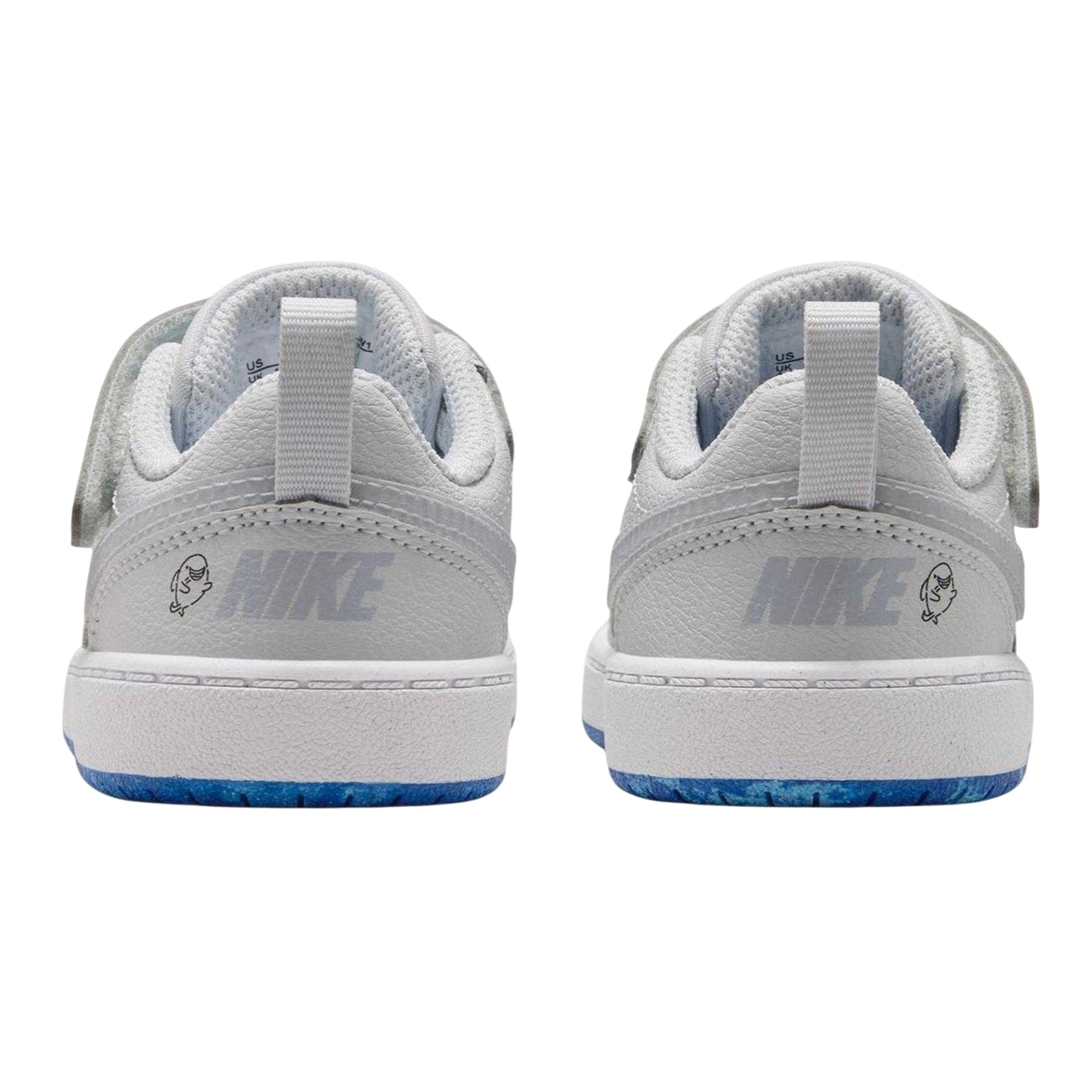 Platinum-Red - Back - Nike Baby Court Borough Shark Trainers