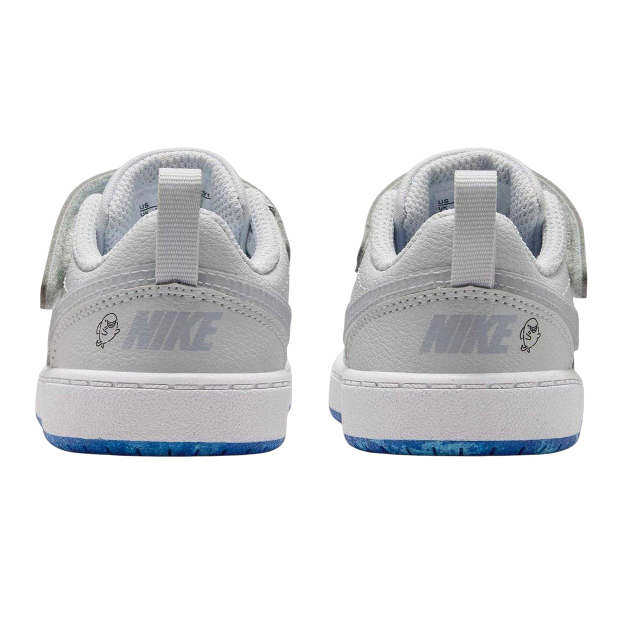 Platinum-Red - Back - Nike Baby Court Borough Shark Trainers