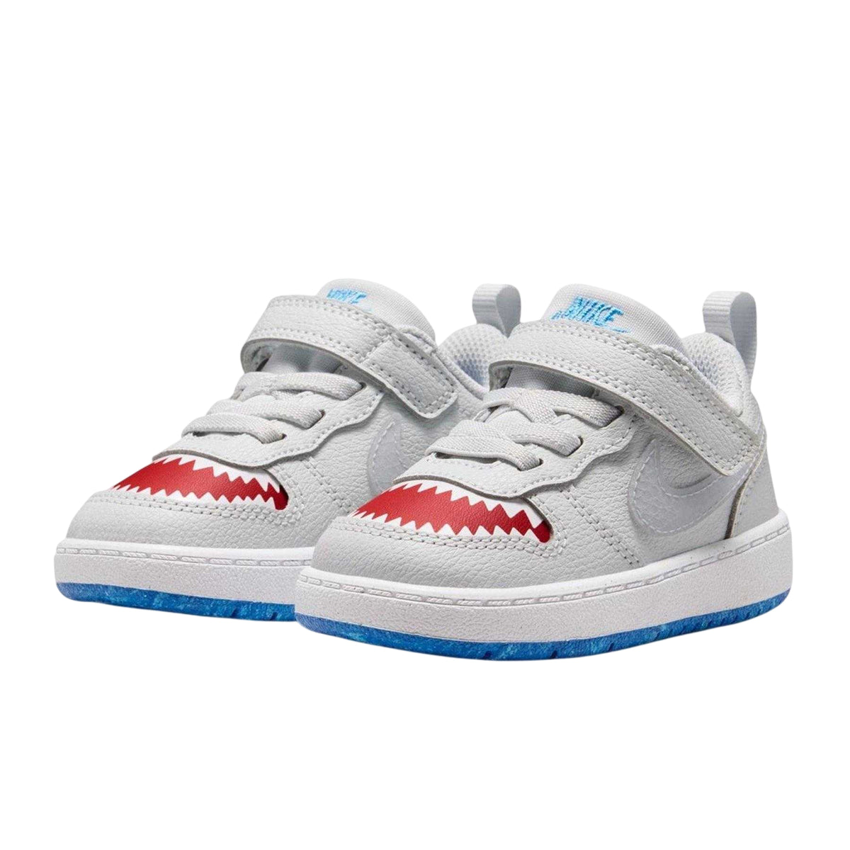Platinum-Red - Pack Shot - Nike Baby Court Borough Shark Trainers