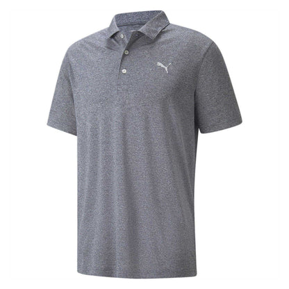 Navy Blazer - Front - Puma Mens Heathered Performance Polo Shirt