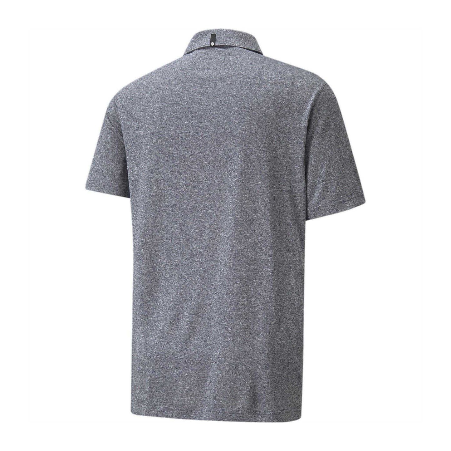 Navy Blazer - Back - Puma Mens Heathered Performance Polo Shirt