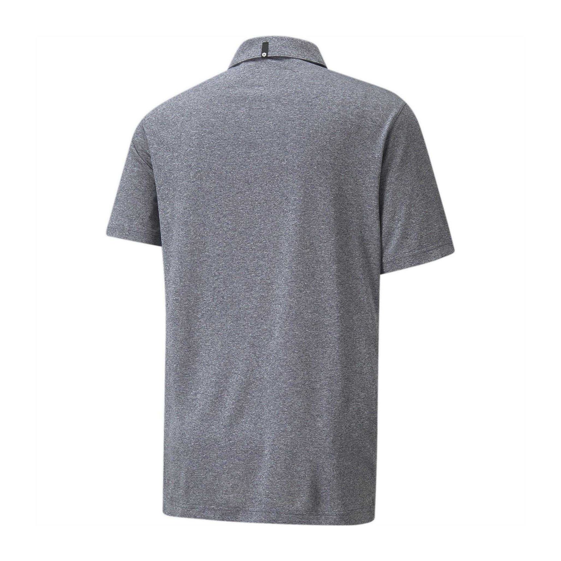 Navy Blazer - Back - Puma Mens Heathered Performance Polo Shirt