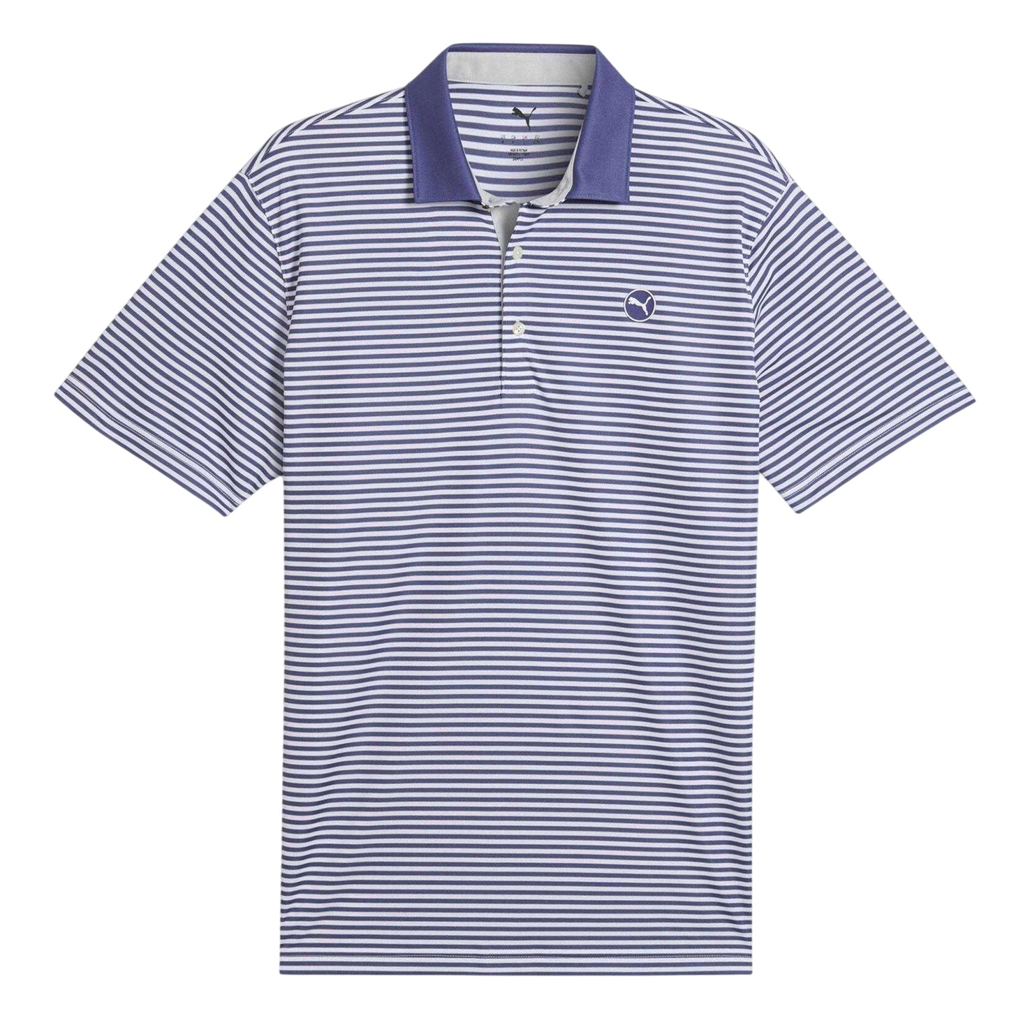 Blue-Navy - Front - Puma Mens Pure 2.0 Striped Performance Polo Shirt