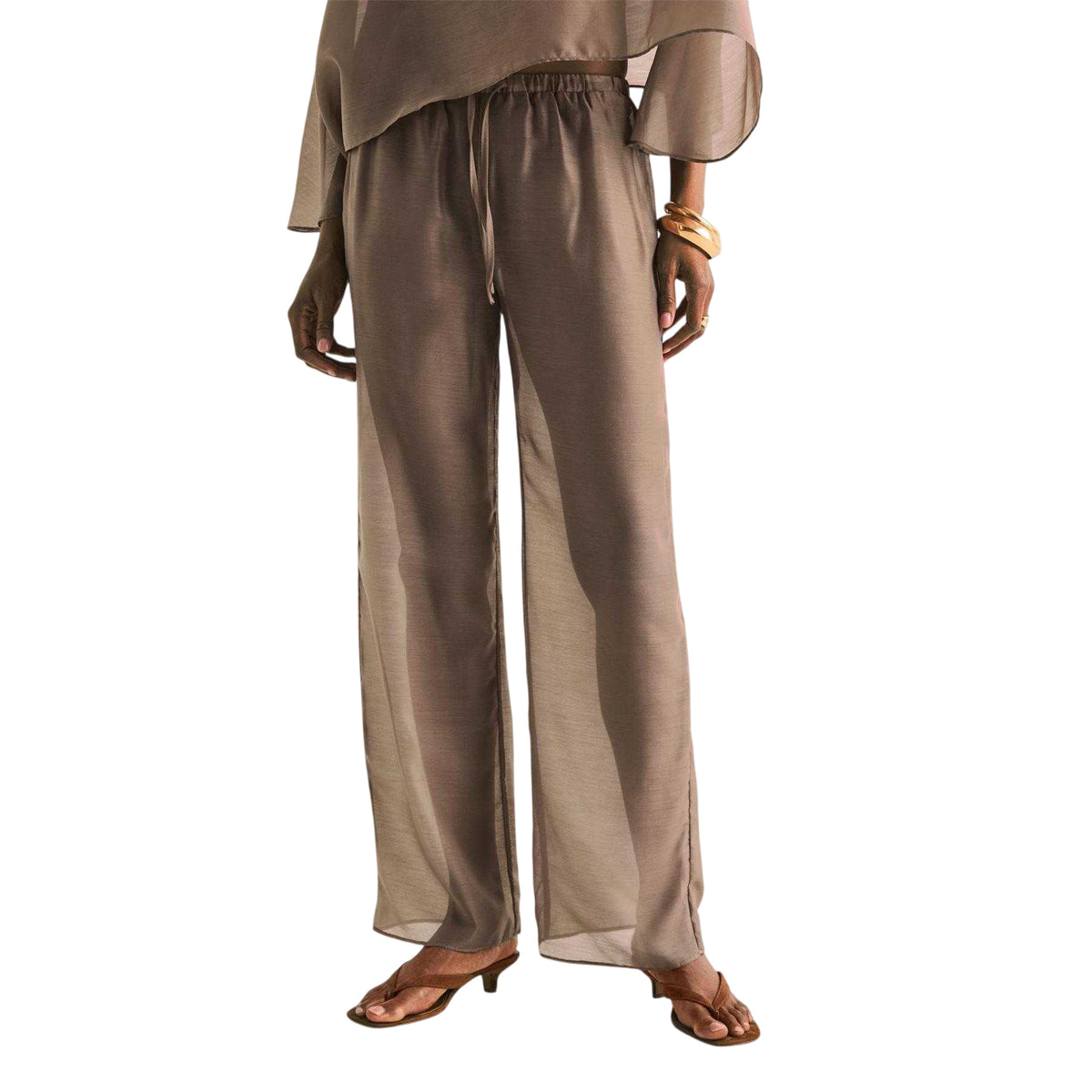 Brown - Lifestyle - 4th And Reckless Womens-Ladies Shar Wide Leg Trousers