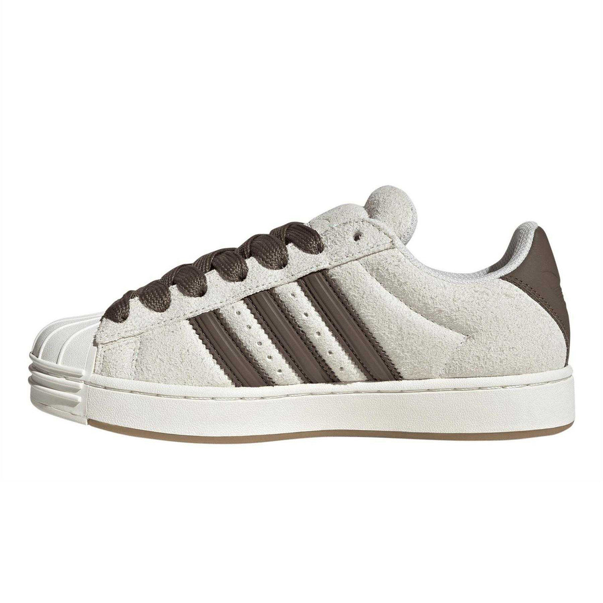 White - Side - Adidas Womens-Ladies Superstar Suede Trainers
