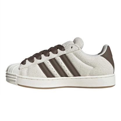 White - Side - Adidas Womens-Ladies Superstar Suede Trainers