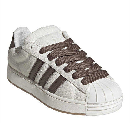 White - Pack Shot - Adidas Womens-Ladies Superstar Suede Trainers
