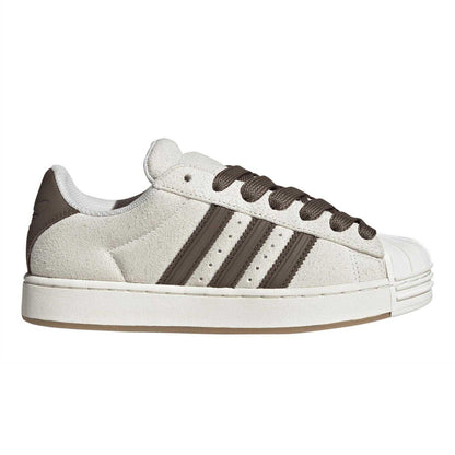 White - Front - Adidas Womens-Ladies Superstar Suede Trainers