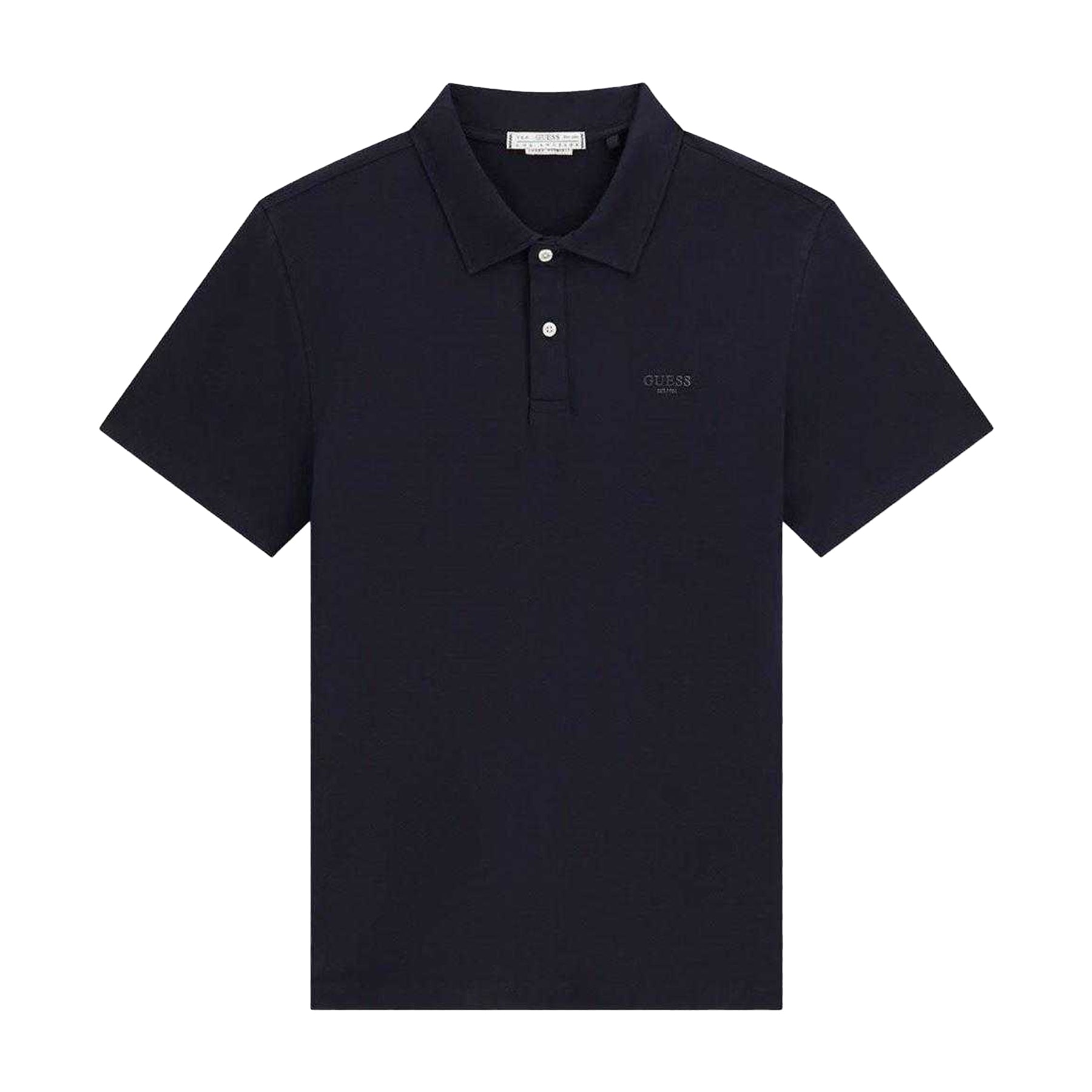 Blue - Front - Guess Mens Logo Polo Shirt