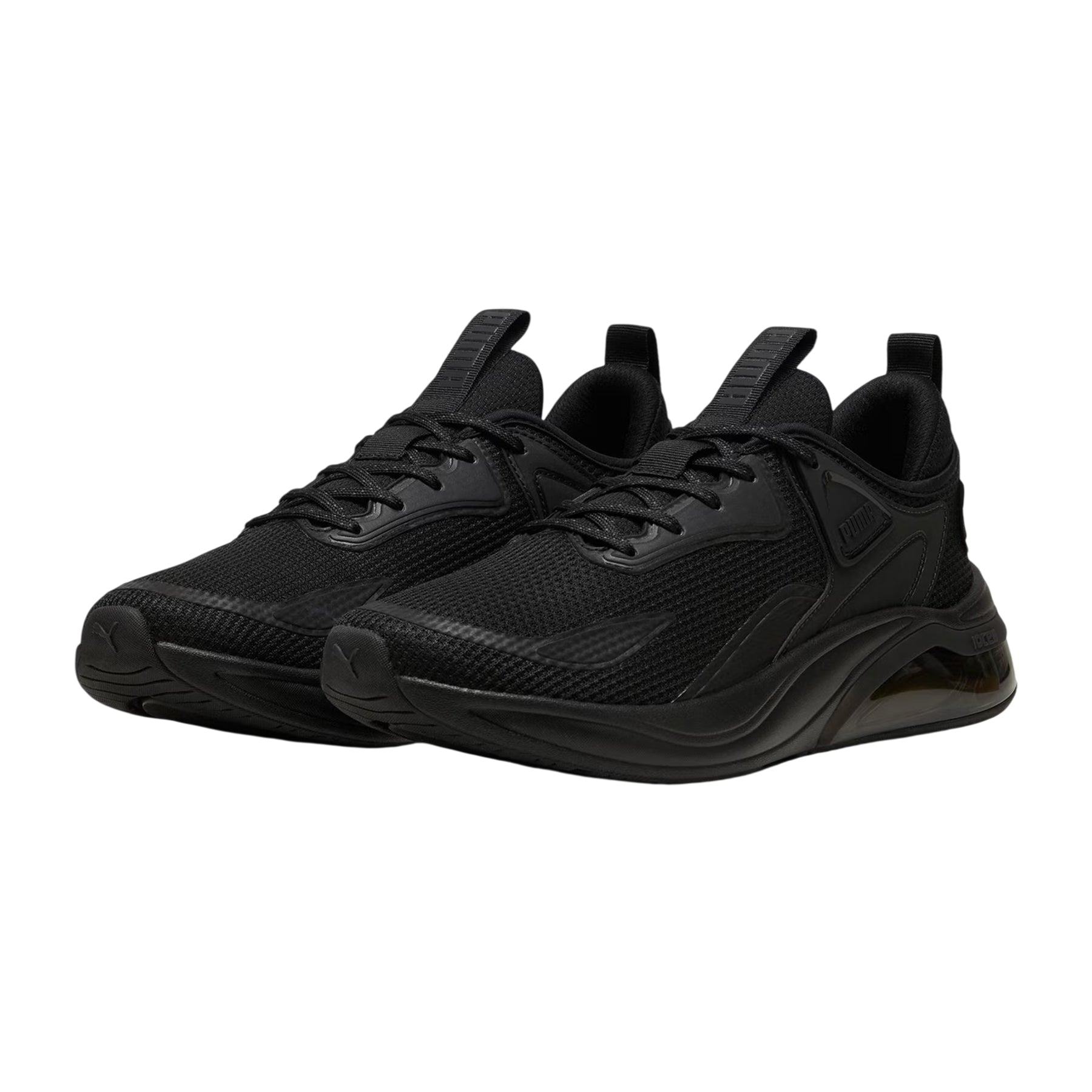 Triple Black - Side - Puma Childrens-Kids Thrill Leather Trainers