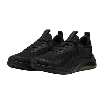Triple Black - Side - Puma Childrens-Kids Thrill Leather Trainers