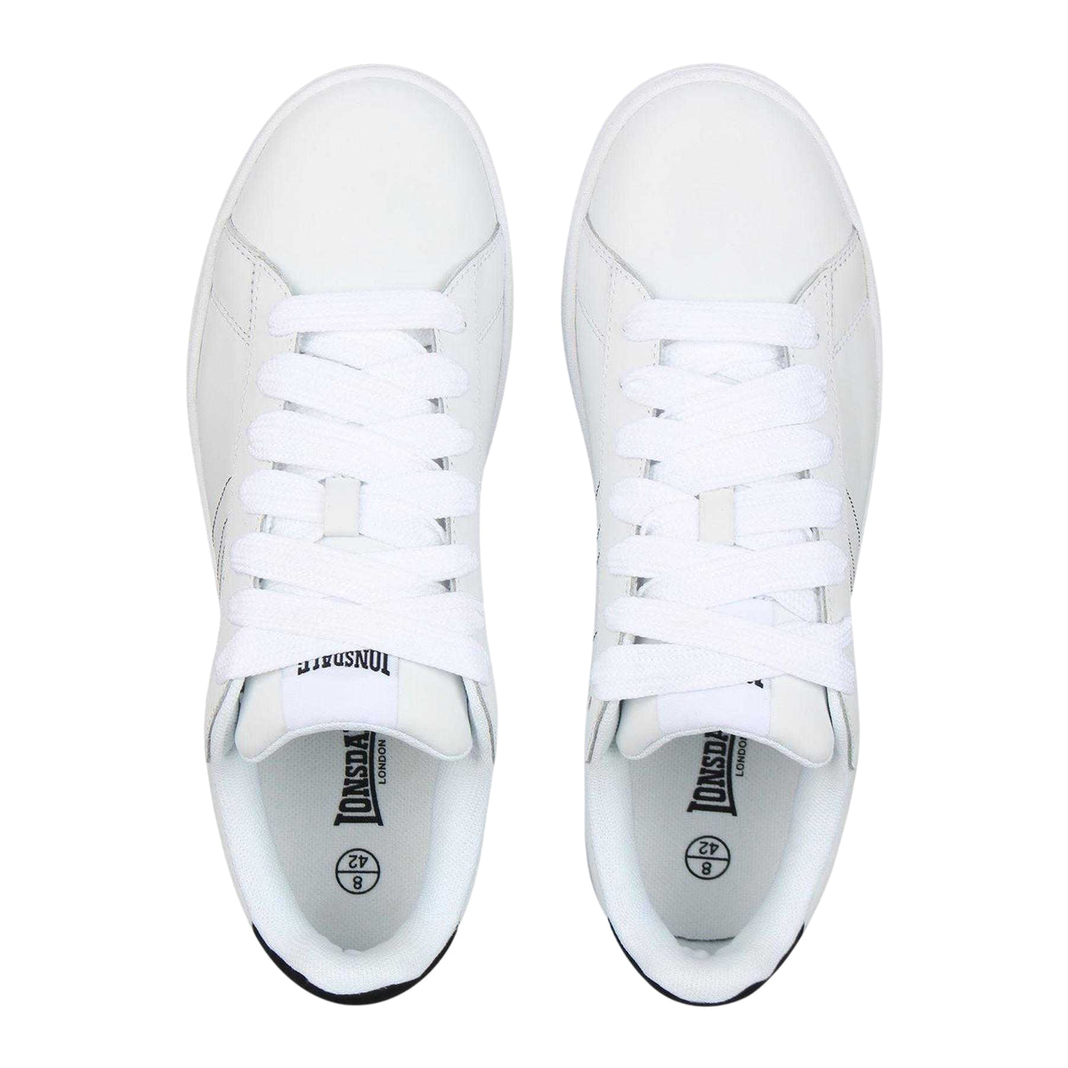 White - Side - Lonsdale Mens Kensal Leather Trainers