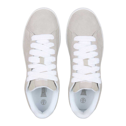Grey-White - Side - Lonsdale Mens Kensal Leather Trainers