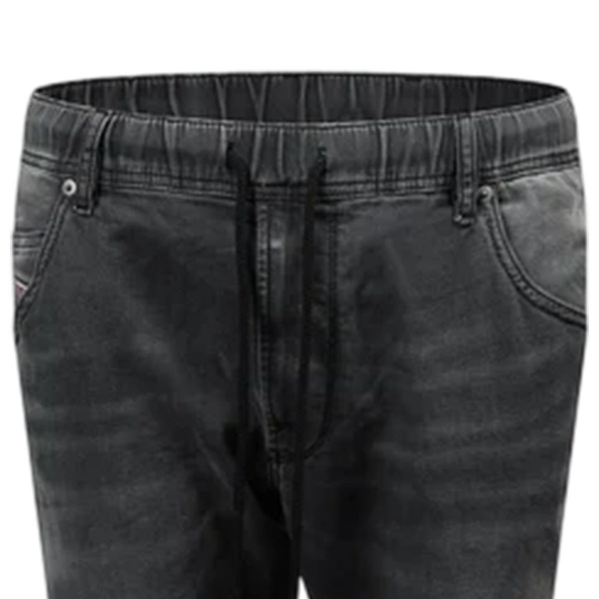Black-Grey - Back - Diesel Mens Krooley-Ne Sweat Denim Tapered Jeans
